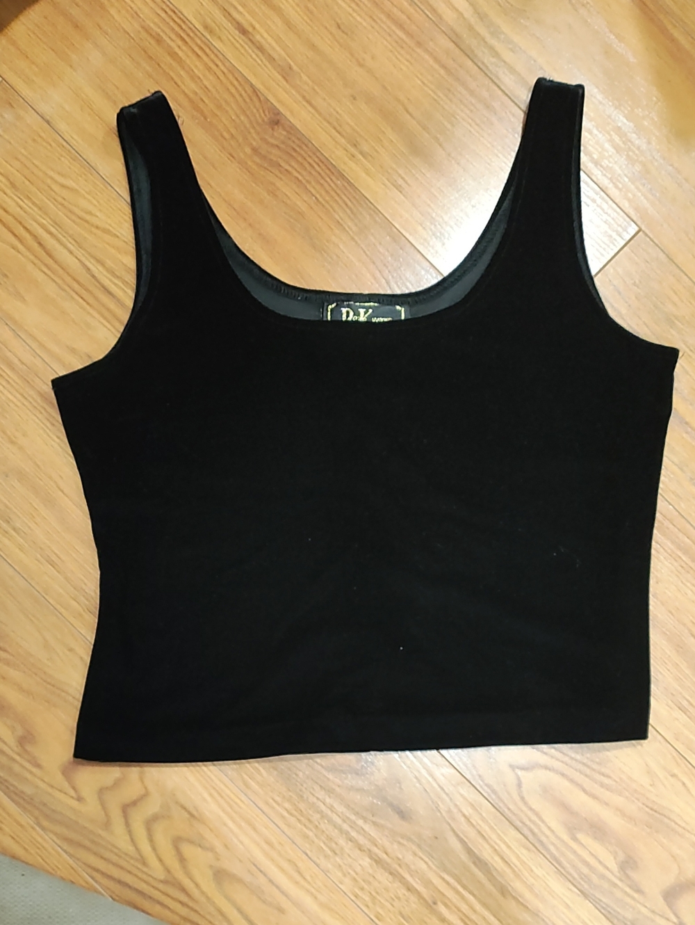 R&K Black Velvet Scoop Neck Tank Top